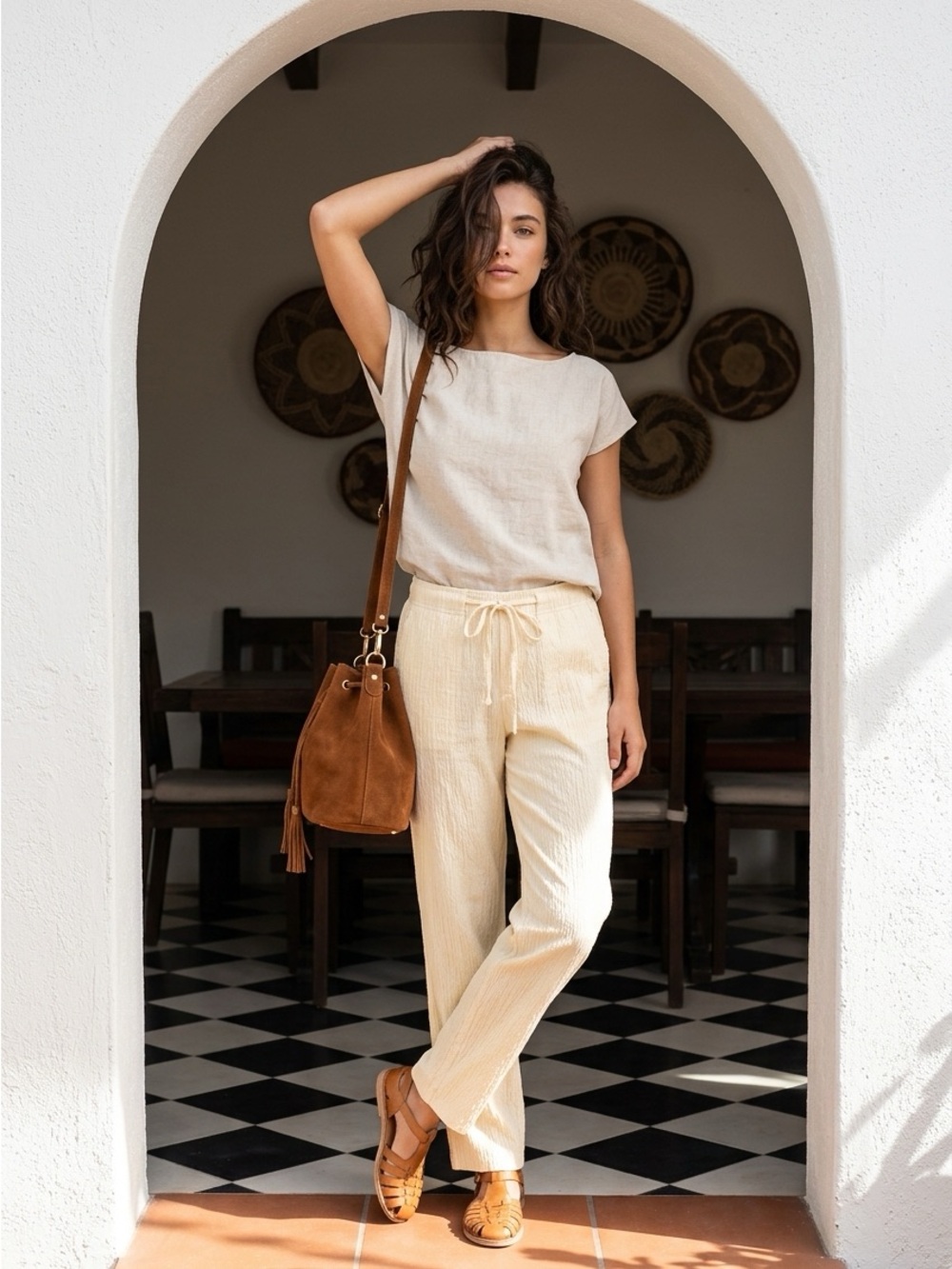 NWT Light yellow Venezzi lightweight pants